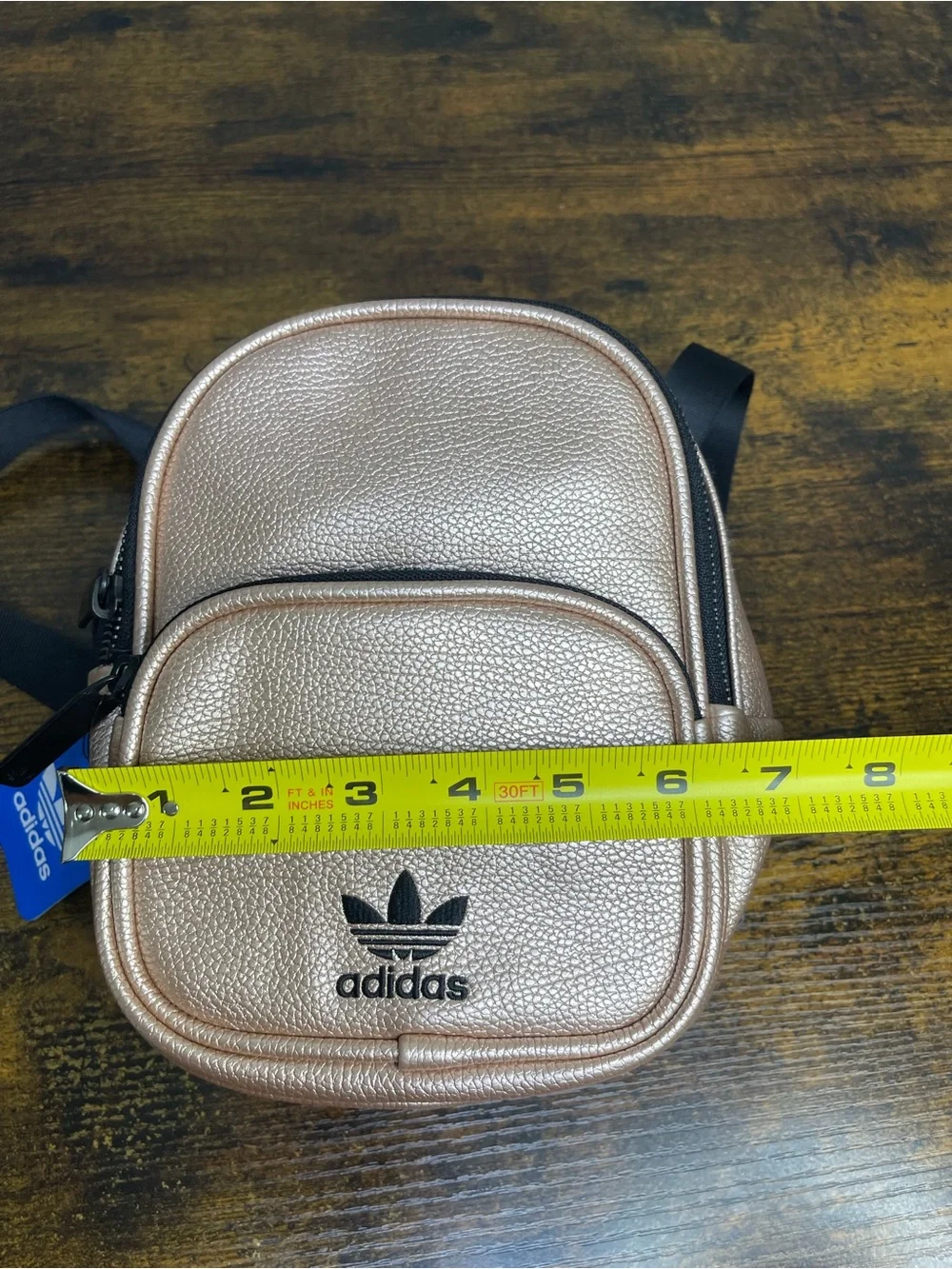Adidas Unisex Metallic Rose Gold Mini Crossbody Bag